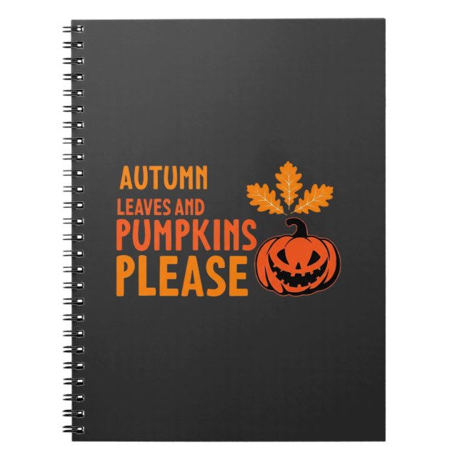 Höstblad Pumpa Vänligen Halloween Pumpa Eller Anteckningsbok (Framsidan)
