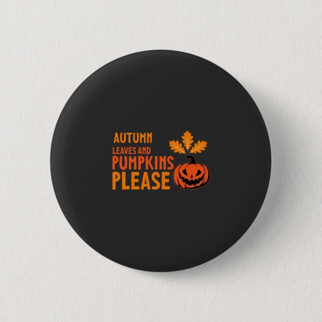 Höstblad Pumpa Vänligen Halloween Pumpa Eller Knapp (Framsida)