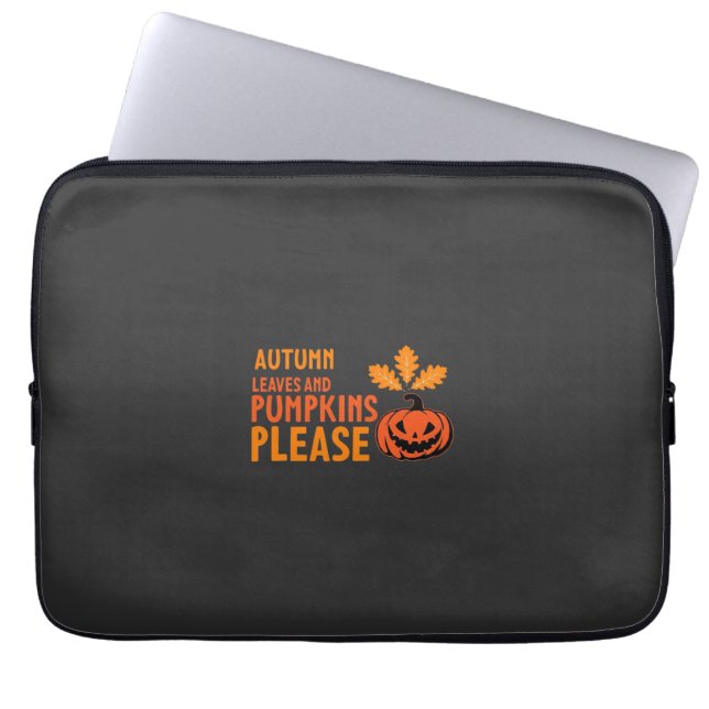 Höstblad Pumpa Vänligen Halloween Pumpa Eller Laptop Fodral (Framsidan)