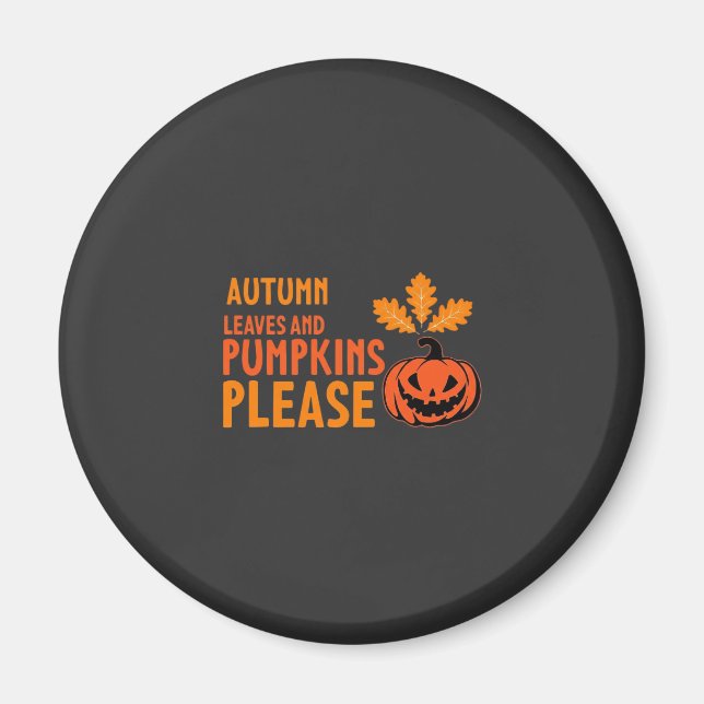Höstblad Pumpa Vänligen Halloween Pumpa Eller Magnet (Framsidan)