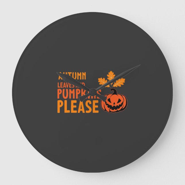Höstblad Pumpa Vänligen Halloween Pumpa Eller Stor Klocka (Framsida)