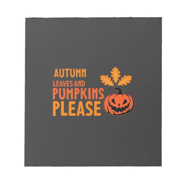 Höstblad Pumpa Vänligen Halloween Pumpa Orange Ek Anteckningsblock (Framsida)