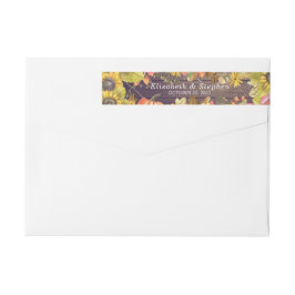 Höstblad Pumpor Solrosor Bröllopsadress Etikettband