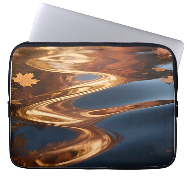 Höstblad Reflektion Akvarell Laptop Fodral (Framsidan)