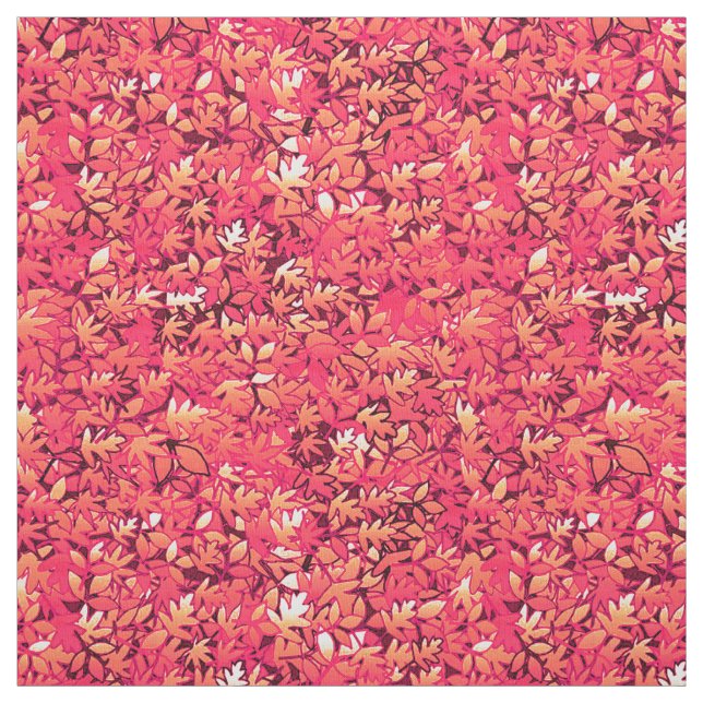 Höstblad, röda och orange nyanser tyg (Provkarta)