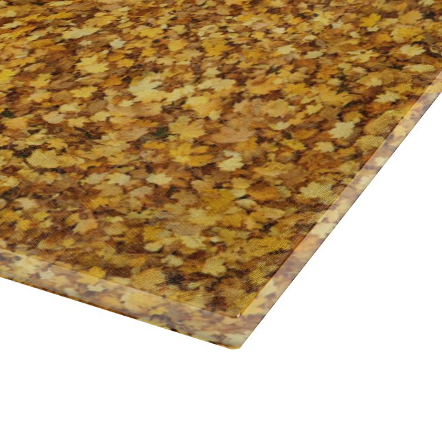 Höstblad skärbräda i glas (Hörn)