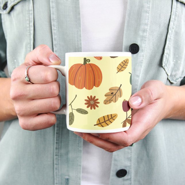 Höstblad & Skördemönster  Kaffemugg (Skapare uppladdad)