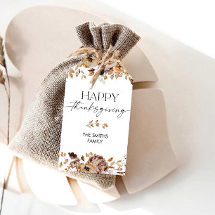 Höstblad tack för Thanksgiving-middagspresent Tag Presentetikett