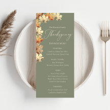 Höstblad Thanksgiving Middagsmeny
