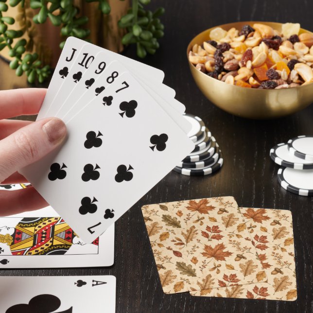 Höstblad Vattenfärg Mönster  Casinokort (På plats)