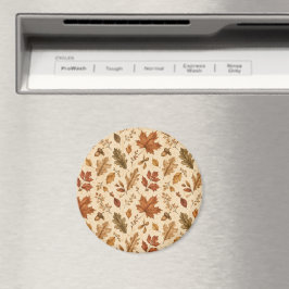 Höstblad Vattenfärg Mönster Magnet