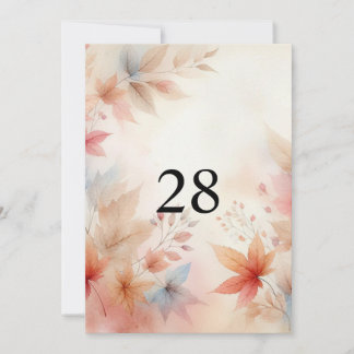 Höstblad vattenfärg neutrala kalligrafi text inbjudningar