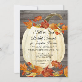 Höstbladskål Rustik Bröllopsdusch i akvarell Inbjudningar