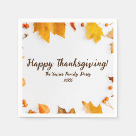Höstbladskalas för Thanksgiving Pappersservett