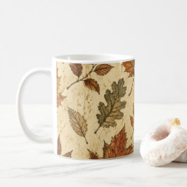 Höstbladsmönster – Vintage höstbotanik  Kaffemugg