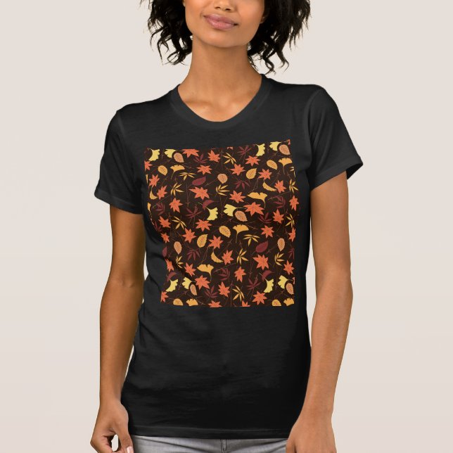 Höstbladsmönstrad T-Shirt (Framsida)