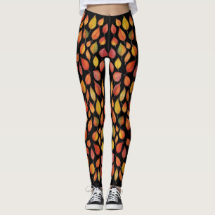 Höstbladsmönstrade Leggings – Höstfärger Design