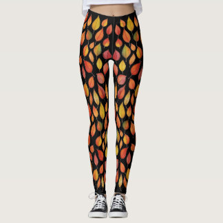 Höstbladsmönstrade Leggings – Höstfärger Design