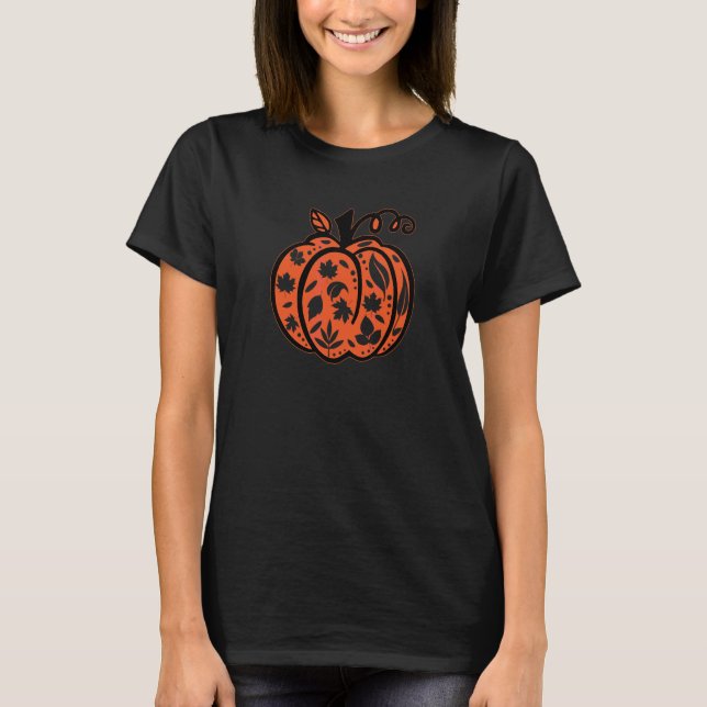 Höstblomma Citat Pumpa Höst Till Halloween C T Shirt (Framsida)
