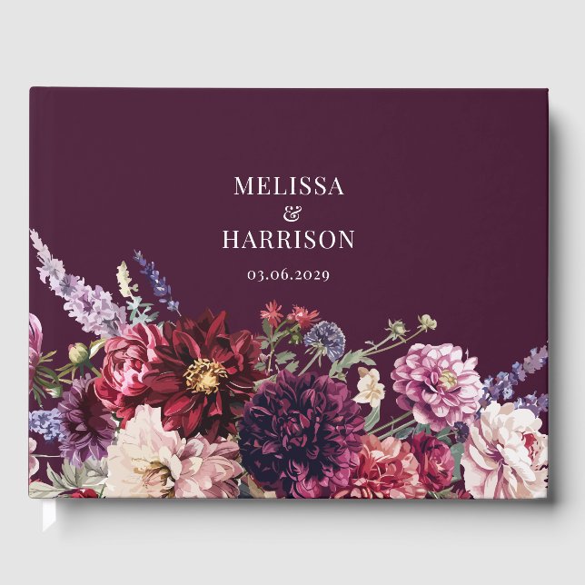 Höstblomma Dahliamörk Gästböcker (Framsida)