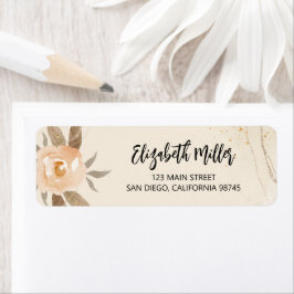 Höstblomma Elegant Bröllop Returadressetikett Returadress Etikett