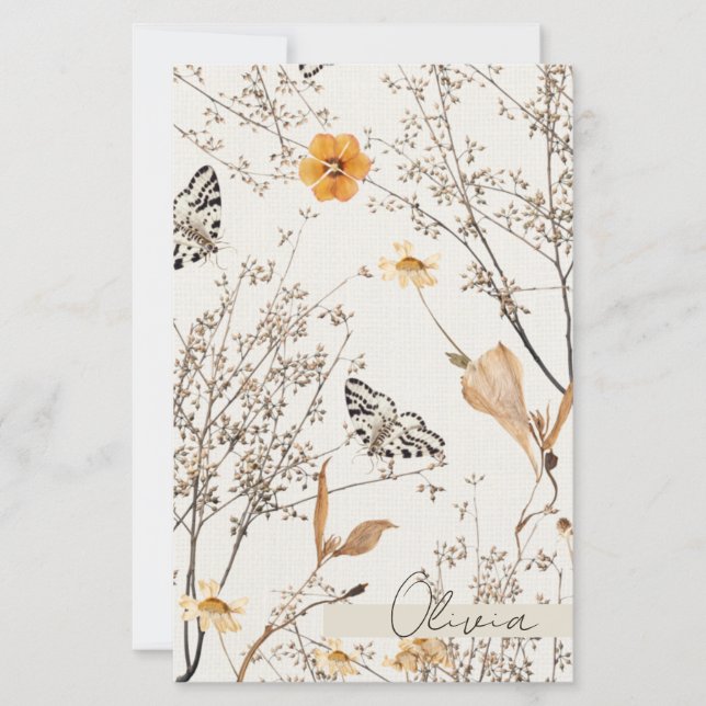 Höstblomma Fjäril Pappersark (Framsida)