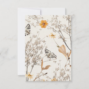Höstblomma Fjäril Tack Kort