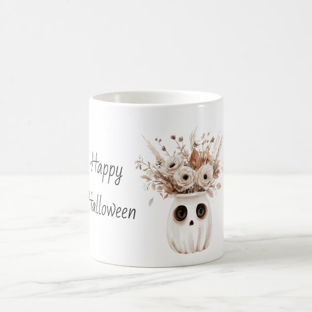 Höstblomma Halloween vas med ögon Kaffemugg (Center)