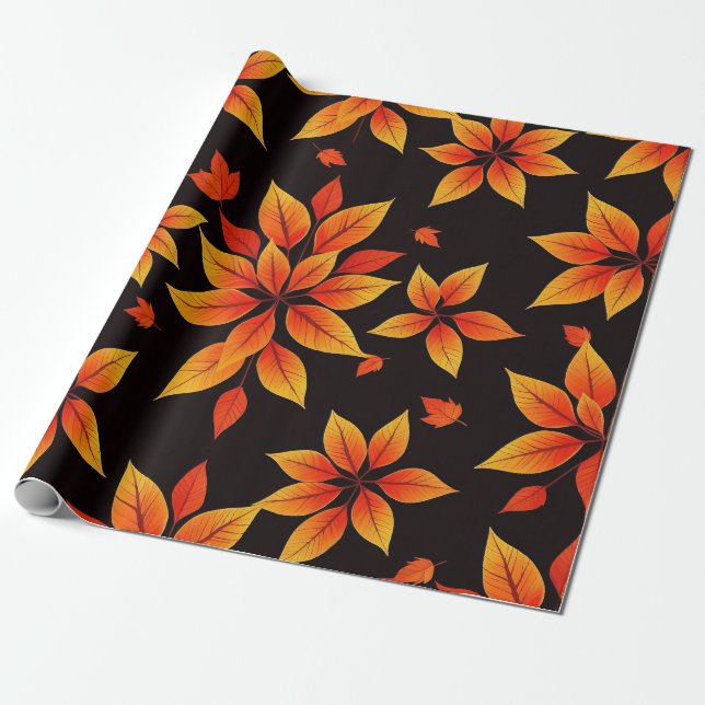 Höstblomma Höst färger Presentpapper (Utrullad)