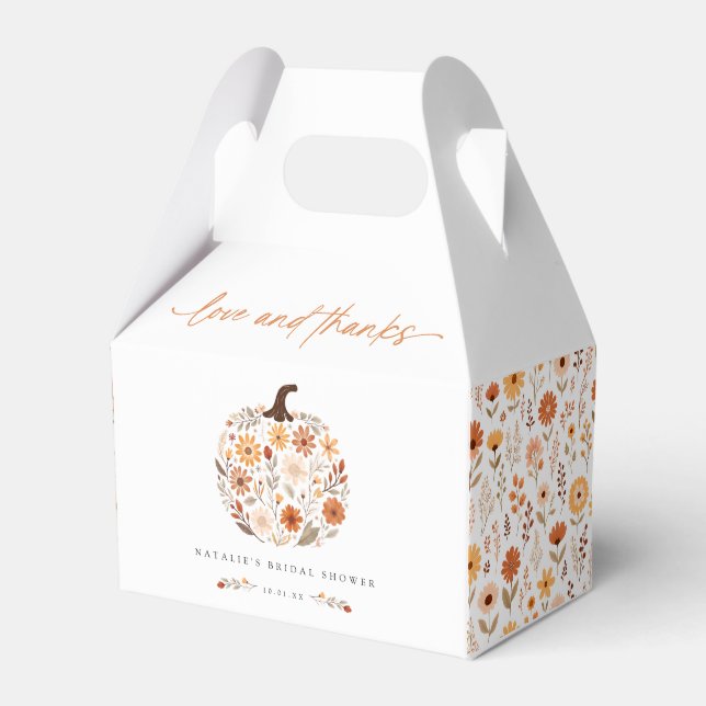 Höstblomma Pumpa Bröllopsdusch Presentaskar (Framsidan Sidan)