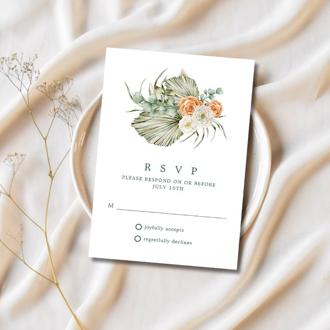 Höstblomma Rustikt Utomhus Bröllop RSVP OSA Kort (Fall Floral Rustic Outdoor Wedding RSVP)