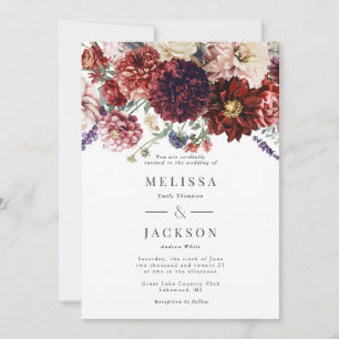 Höstblomman i Dahlia Warm Wedding-inbjudan Inbjudningar