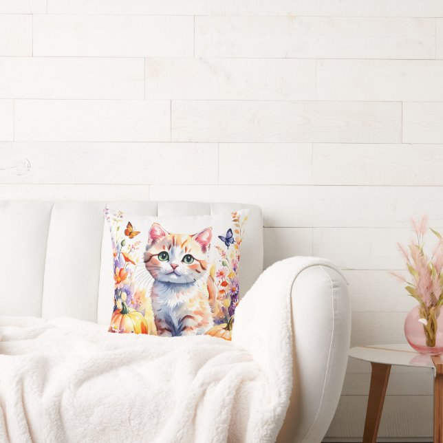 Höstblommans sammansättning, med kattunge kudde (Soffa)