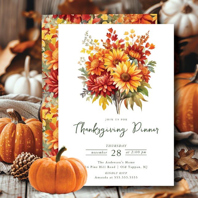 HöstBlommarnas Thanksgiving Inbjudningar (Skapare uppladdad)