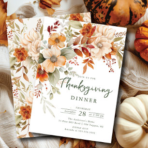 HöstBlommarnas Thanksgiving Inbjudningar