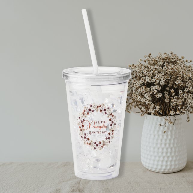 Höstblommig Baby Shower med Liten Pumpa Take Away Mugg (Skapare uppladdad)