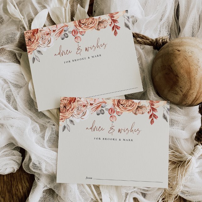 Höstblommig Baby Shower Råd & Önskningar Kort (Skapare uppladdad)