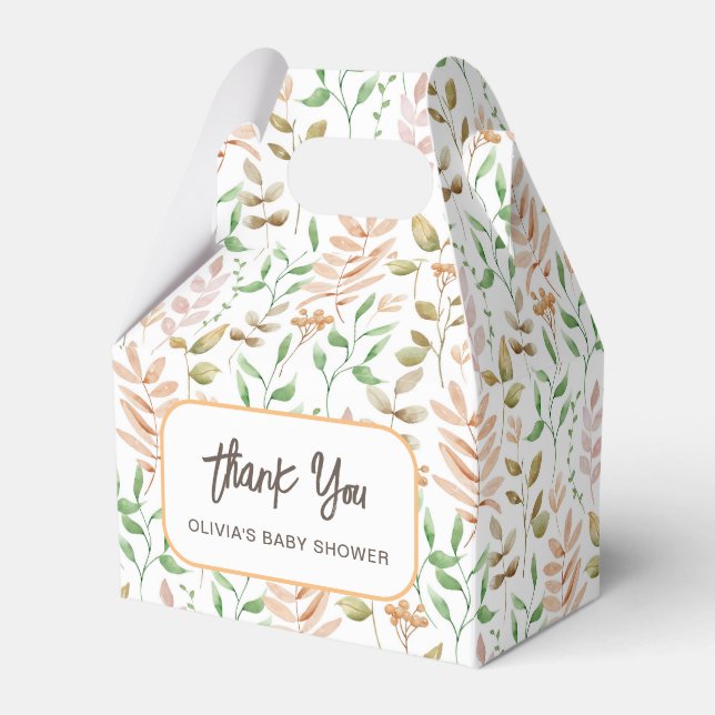 Höstblommig Bebisdusch Presentaskar (Framsidan Sidan)