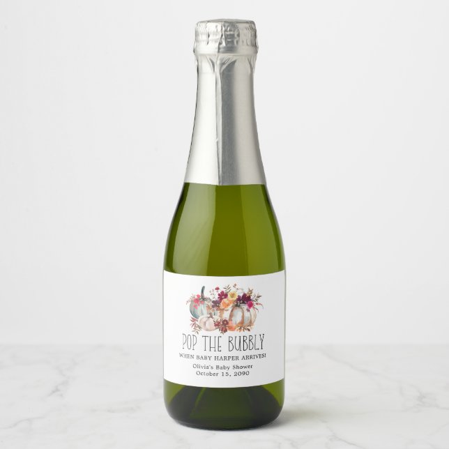 Höstblommig bebisshower Champagne  (Framsida)