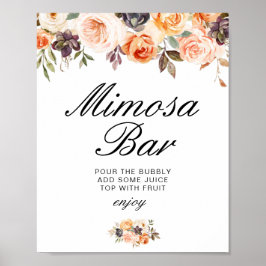 höstblommig bröllopsdusch mimosa bardisk skylt