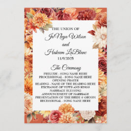 Höstblommig Bröllopsprogram Program