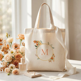 Höstblommig Brudtärna Monogram Tygkasse