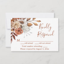 Höstblommig bukett födelsedagsvar Svarskort RSVP