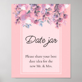 Höstblommig dammig ros datumkruka bröllopsdusch   poster