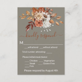 Höstblommig Inbjudan RSVP-kort