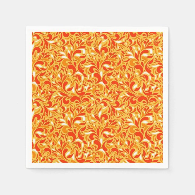 Höstblommig paisley  pappersservett (Framsidan)