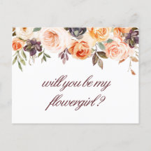 höstblommig vill du vara min blomsterflicka kort