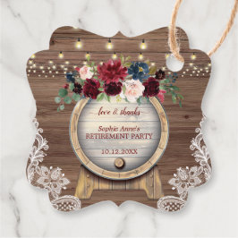 Höstblommig vintonne vingård pensionärsfest gåvor etiketter