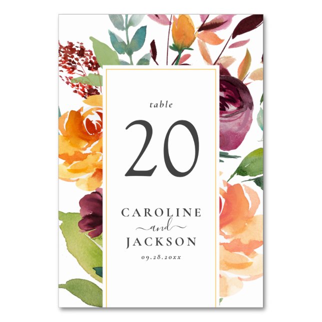 HöstBlommigt Bordsnummer (Framsidan)