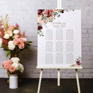 HöstBlommigt för Elegant för sätesdiagram i bröllo Poster